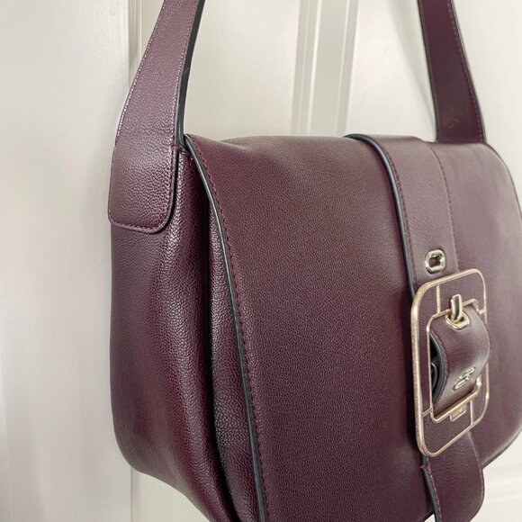 Y2K Nine West Square Red Brown Flap Vintage Purse Bag - Picture 3 of 9